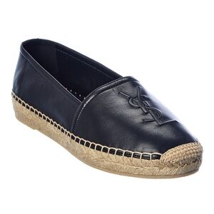 Saint Laurent Black Leather Espadrilles